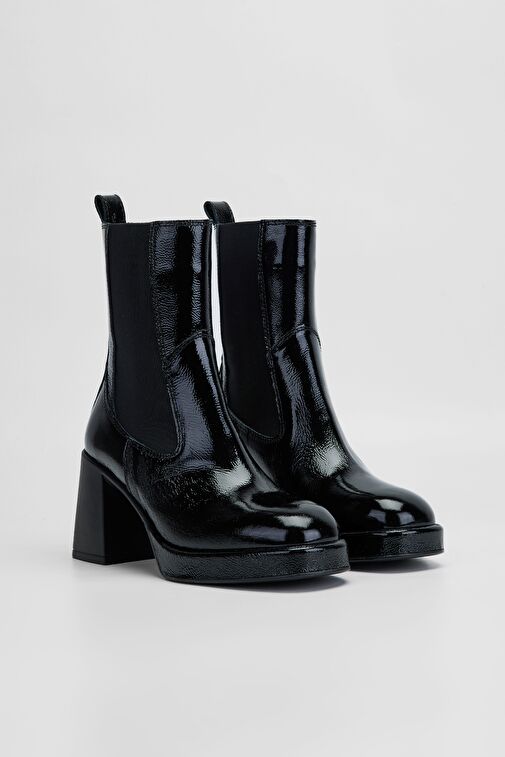 Valmenti Astrid Kadın Siyah Rugan Hakiki Deri Casual Bot - Görsel 3