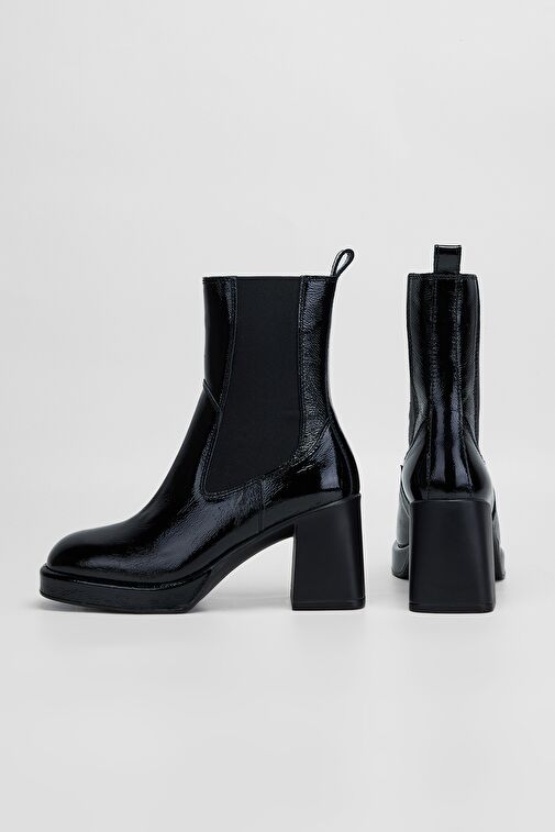 Valmenti Astrid Kadın Siyah Rugan Hakiki Deri Casual Bot - Görsel 5