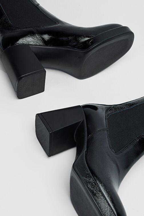 Valmenti Astrid Kadın Siyah Rugan Hakiki Deri Casual Bot - Görsel 6