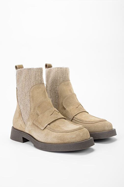 Valmenti Kadın Vizon Süet Hakiki Deri Casual Bot - Görsel 3