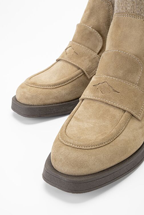 Valmenti Kadın Vizon Süet Hakiki Deri Casual Bot - Görsel 4