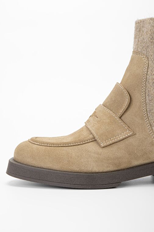 Valmenti Kadın Vizon Süet Hakiki Deri Casual Bot - Görsel 5