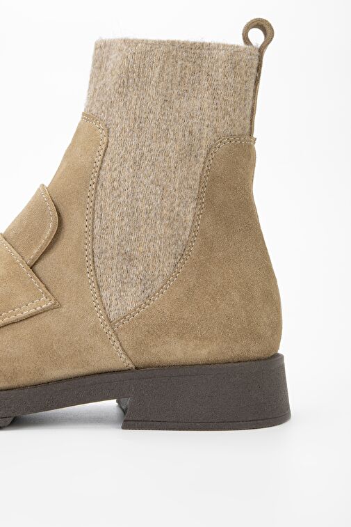 Valmenti Kadın Vizon Süet Hakiki Deri Casual Bot - Görsel 6