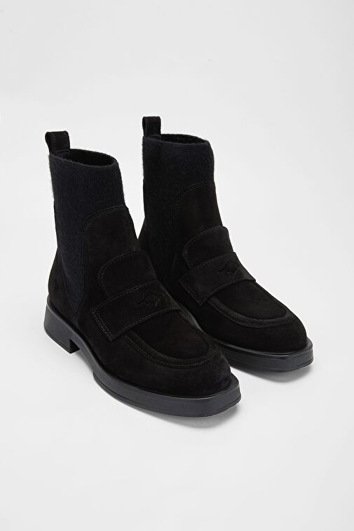 Valmenti Kadın Siyah Süet Hakiki Deri Casual Bot - Görsel 3