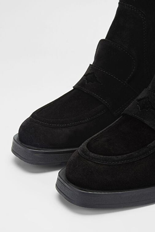 Valmenti Kadın Siyah Süet Hakiki Deri Casual Bot - Görsel 4