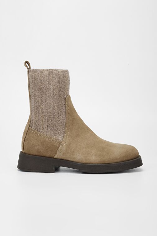 Valmenti Kadın Vizon Süet Hakiki Deri Casual Bot - Görsel 2