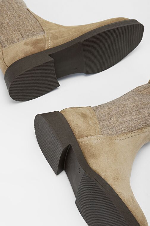 Valmenti Kadın Vizon Süet Hakiki Deri Casual Bot - Görsel 3