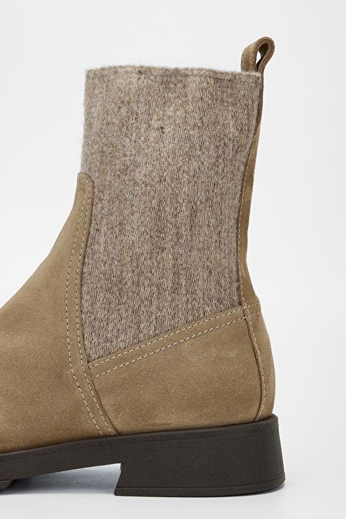 Valmenti Kadın Vizon Süet Hakiki Deri Casual Bot - Görsel 4