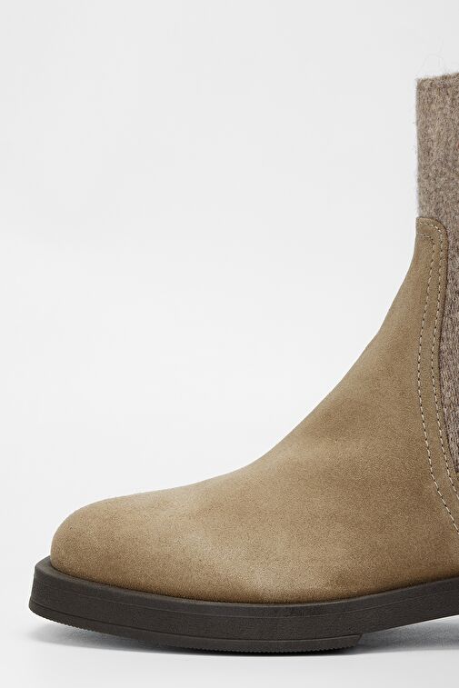 Valmenti Kadın Vizon Süet Hakiki Deri Casual Bot - Görsel 5