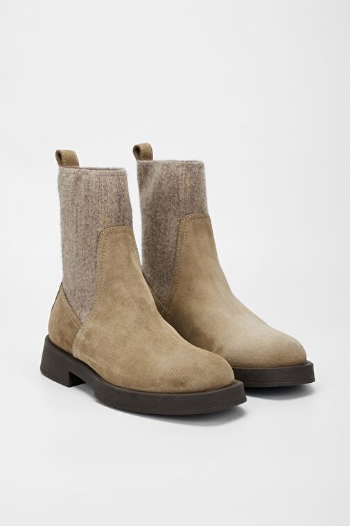 Valmenti Kadın Vizon Süet Hakiki Deri Casual Bot - Görsel 6