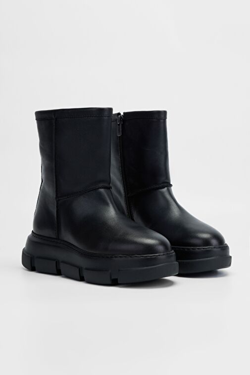 Valmenti Kadın Siyah Hakiki Deri Casual Bot - Görsel 3