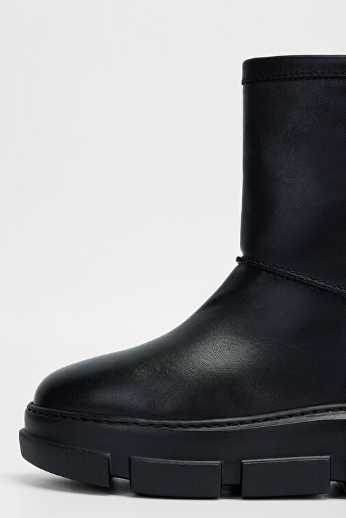 Valmenti Kadın Siyah Hakiki Deri Casual Bot - Görsel 4