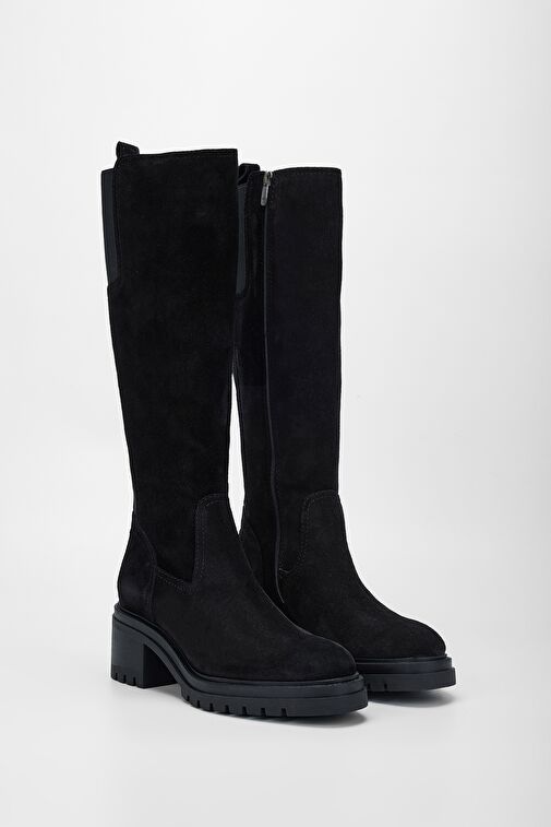 Valmenti Kadın Siyah Süet Hakiki Deri Çizme - Görsel 3