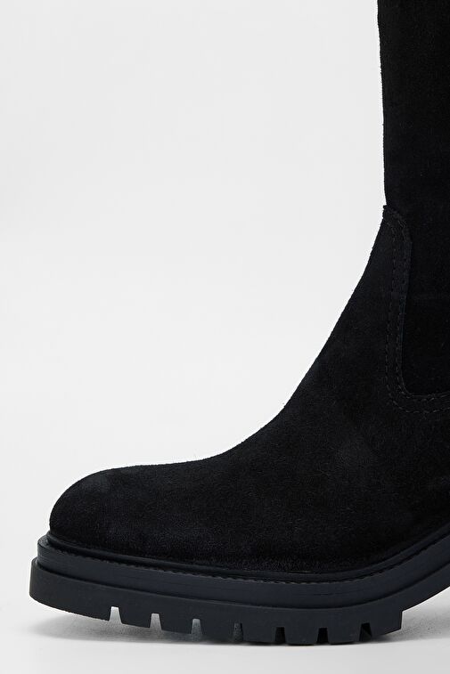 Valmenti Kadın Siyah Süet Hakiki Deri Çizme - Görsel 4