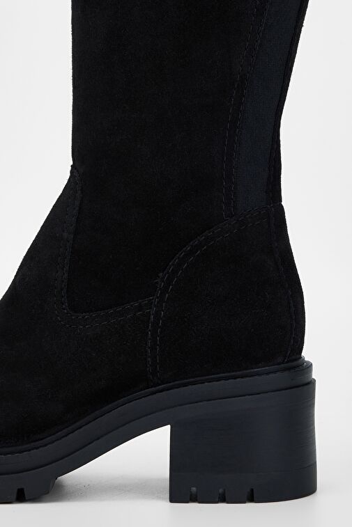 Valmenti Kadın Siyah Süet Hakiki Deri Çizme - Görsel 5
