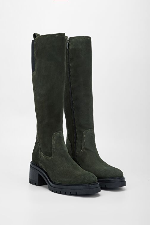 Valmenti Kadın Haki Süet Hakiki Deri Çizme - Görsel 3