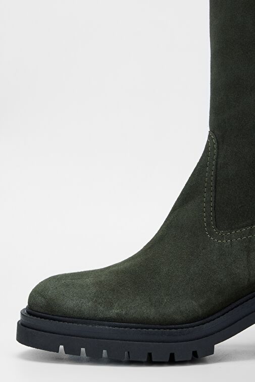 Valmenti Kadın Haki Süet Hakiki Deri Çizme - Görsel 4