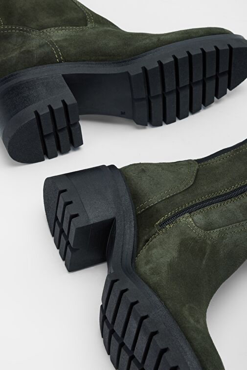 Valmenti Kadın Haki Süet Hakiki Deri Çizme - Görsel 7