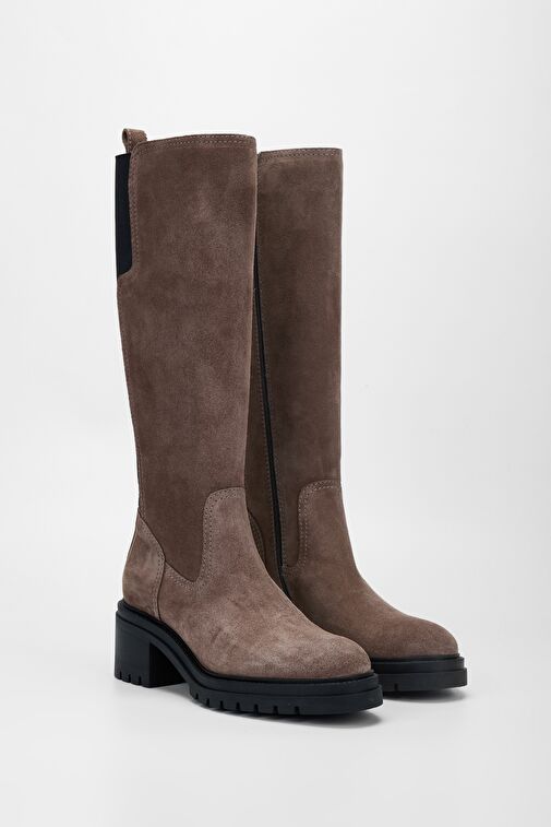 Valmenti Kadın Vizon Süet Hakiki Deri Çizme - Görsel 3