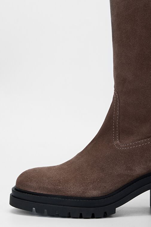 Valmenti Kadın Vizon Süet Hakiki Deri Çizme - Görsel 4