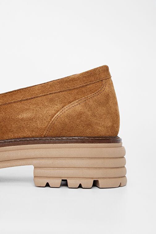 Valmenti Kadın Tütün Süet Hakiki Deri Loafer Ayakkabı - Görsel 6