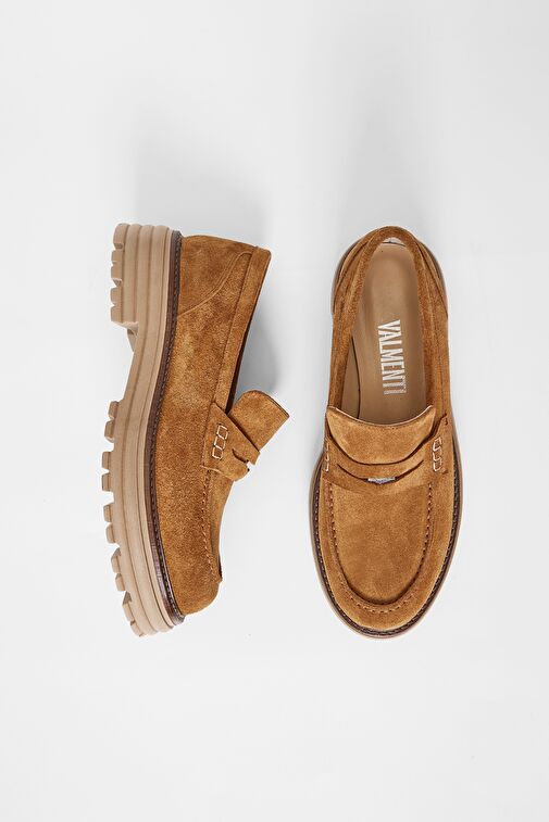 Valmenti Kadın Tütün Süet Hakiki Deri Loafer Ayakkabı - Görsel 8