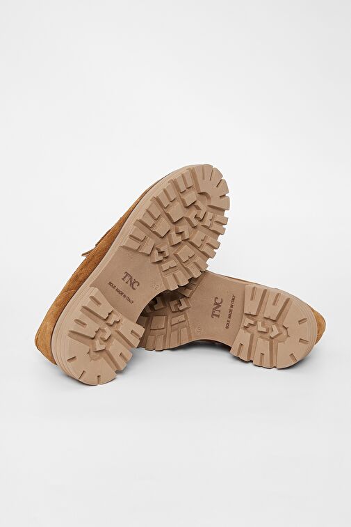 Valmenti Kadın Tütün Süet Hakiki Deri Loafer Ayakkabı - Görsel 9