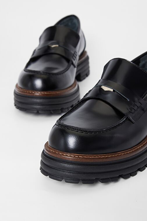 Valmenti Siyah Kadın Deri Loafer 33 52107 BN AYK SK23/24 - Görsel 4