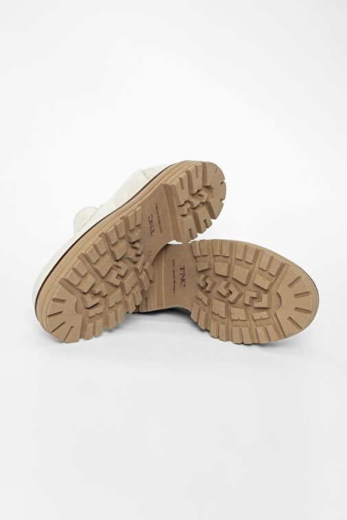 Valmenti Kadın Bej Süet Hakiki Deri Loafer Ayakkabı - Görsel 8