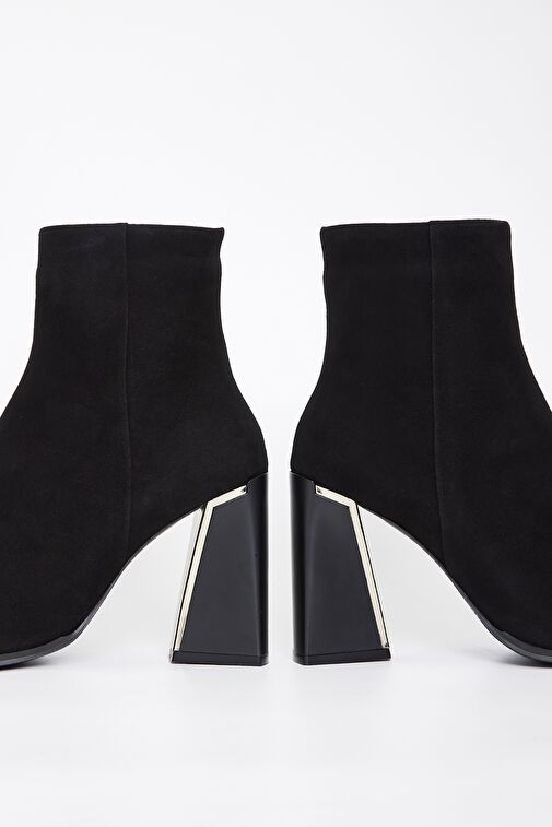 Valmenti Kadın Siyah Süet Hakiki Deri Casual Bot - Görsel 4