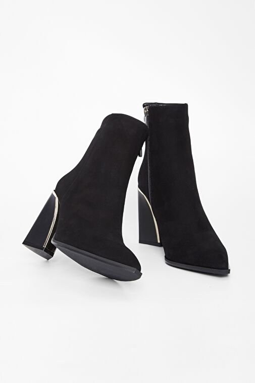 Valmenti Kadın Siyah Süet Hakiki Deri Casual Bot - Görsel 5