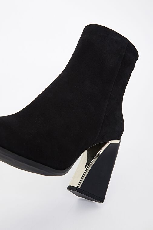 Valmenti Kadın Siyah Süet Hakiki Deri Casual Bot - Görsel 6