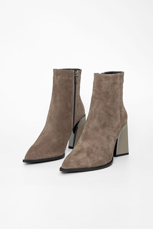 Valmenti Kadın Vizon Süet Hakiki Deri Casual Bot - Görsel 3