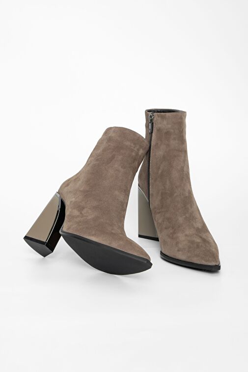 Valmenti Kadın Vizon Süet Hakiki Deri Casual Bot - Görsel 5