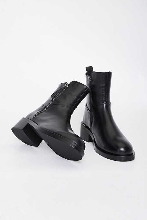 Valmenti Lyrion Kadın Siyah Hakiki Deri Casual Bot - Görsel 4