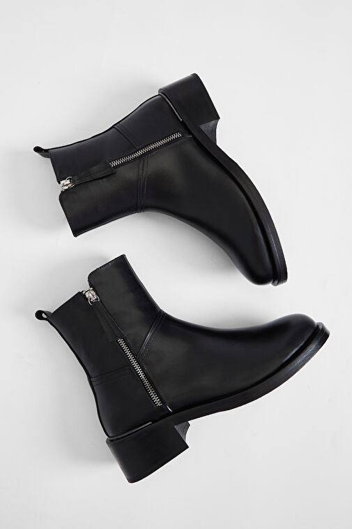 Valmenti Lyrion Kadın Siyah Hakiki Deri Casual Bot - Görsel 8