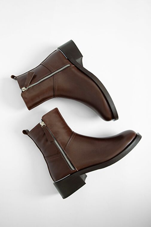 Valmenti Lyrion Kadın Kahve DR Hakiki Deri Casual Bot - Görsel 8