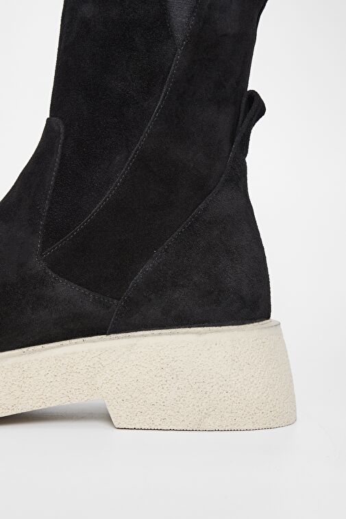 Valmenti Kadın Siyah Süet Hakiki Deri Casual Bot - Görsel 4