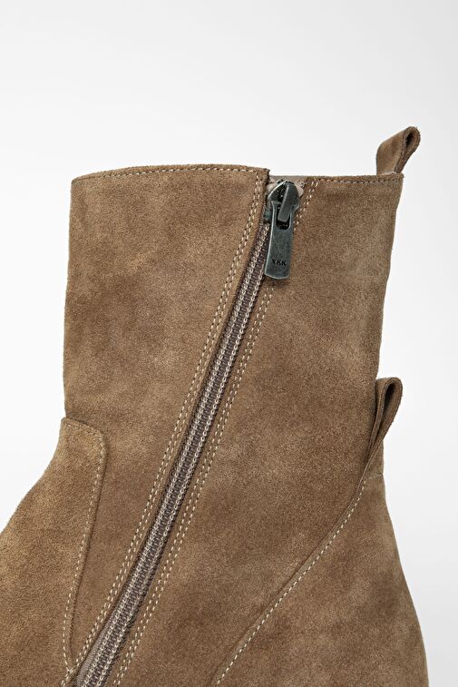 Valmenti Kadın Vizon Süet Hakiki Deri Casual Bot - Görsel 5