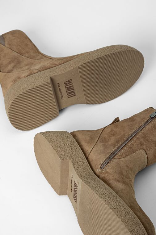 Valmenti Kadın Vizon Süet Hakiki Deri Casual Bot - Görsel 6