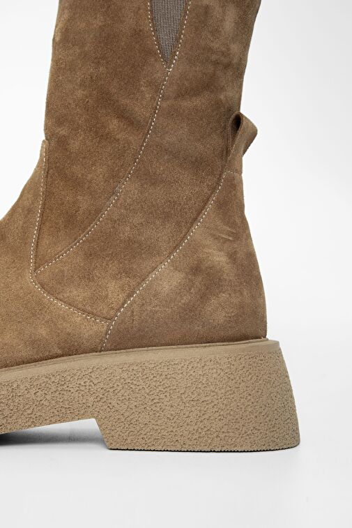 Valmenti Kadın Vizon Süet Hakiki Deri Casual Bot - Görsel 7
