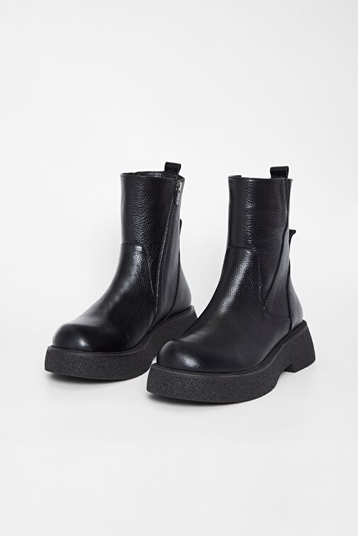 Valmenti Kadın Siyah Floter Hakiki Deri Casual Bot - Görsel 3