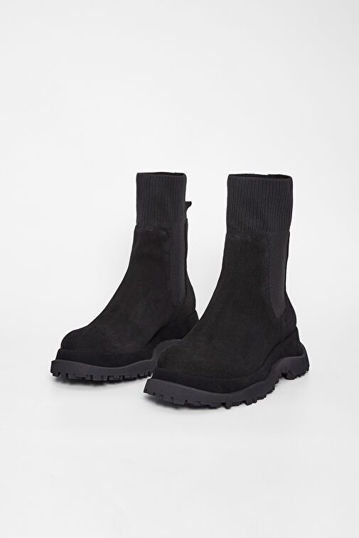 Valmenti Kadın Siyah Süet Hakiki Deri Casual Bot - Görsel 3