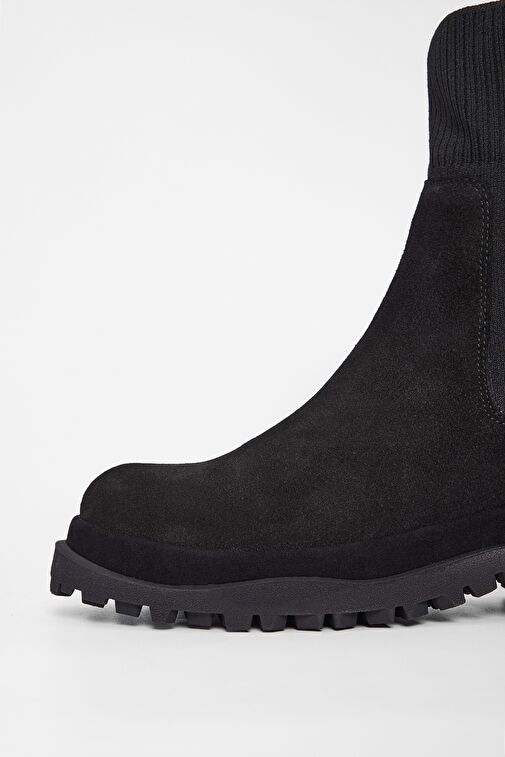 Valmenti Kadın Siyah Süet Hakiki Deri Casual Bot - Görsel 4