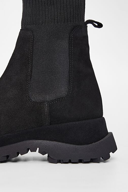 Valmenti Kadın Siyah Süet Hakiki Deri Casual Bot - Görsel 5