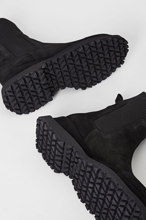 Valmenti Kadın Siyah Süet Hakiki Deri Casual Bot - Görsel 6