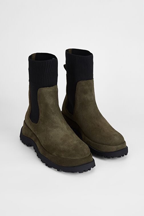 Valmenti Kadın Haki Süet Hakiki Deri Casual Bot - Görsel 3