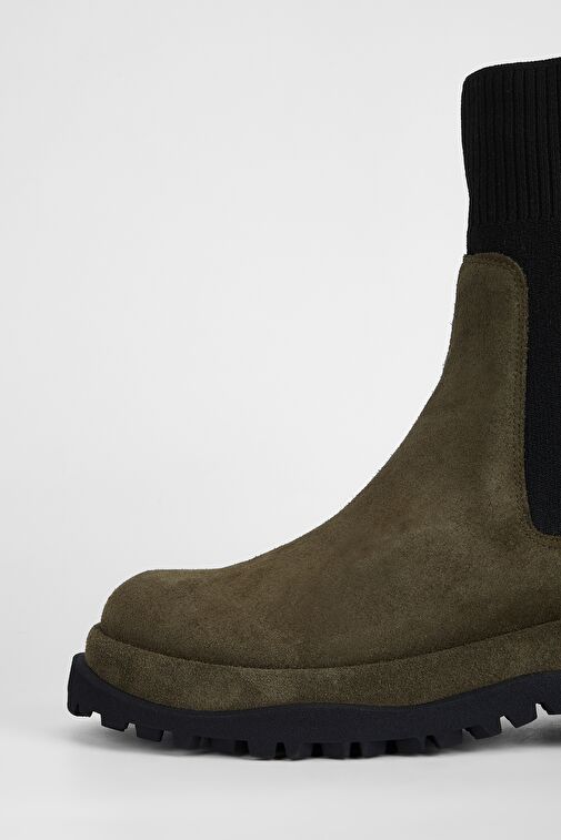 Valmenti Kadın Haki Süet Hakiki Deri Casual Bot - Görsel 5