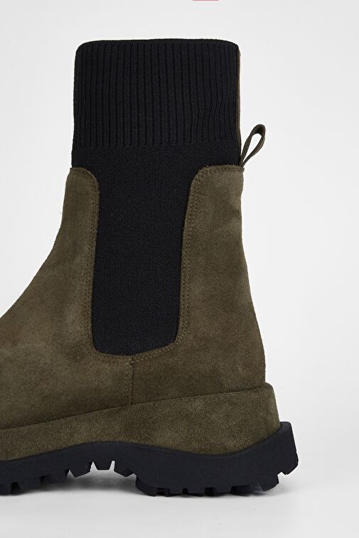 Valmenti Kadın Haki Süet Hakiki Deri Casual Bot - Görsel 6