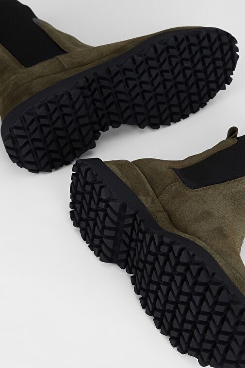 Valmenti Kadın Haki Süet Hakiki Deri Casual Bot - Görsel 7